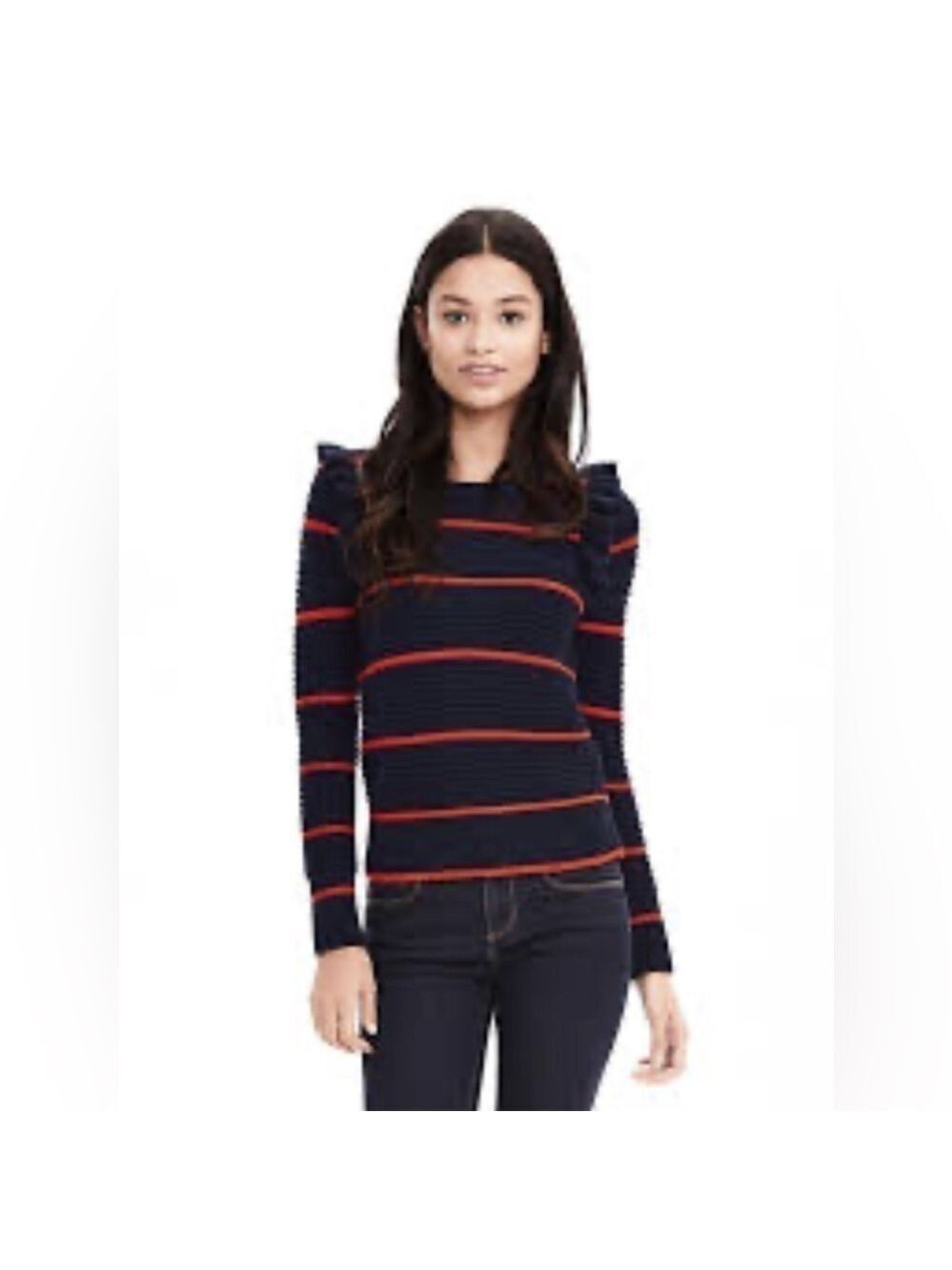 Womens Banana Republic Ruffle Pullover Sweater. Size M
